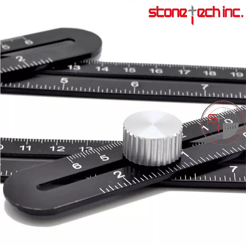 Aluminum Folding Positioning Six-Fold Open Rulers Locator With Metal Screws For Wood Tile Multi Angle Ruler Measuring Tool