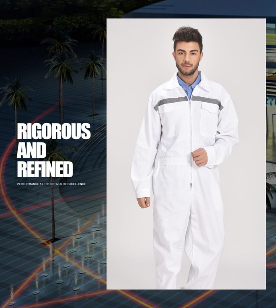 Mechanic Men Long Sleeve Work Coverall Working Uniforms With Reflective Stripes Stone Tech Inc