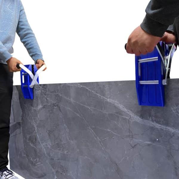 Double Handed Stone Carrying Clamps with Rubber-lined Porterage Tools for Transporting of Glass Slabs Metal Sheet Granite