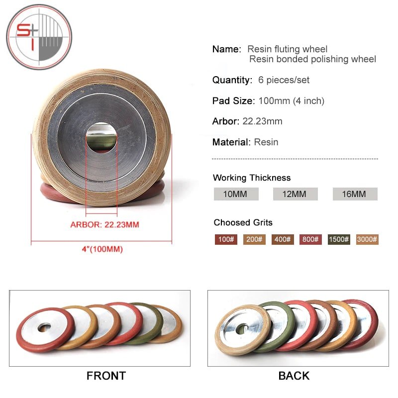 100# 4 inch resin wet use grooving and grinding wheels for flute 